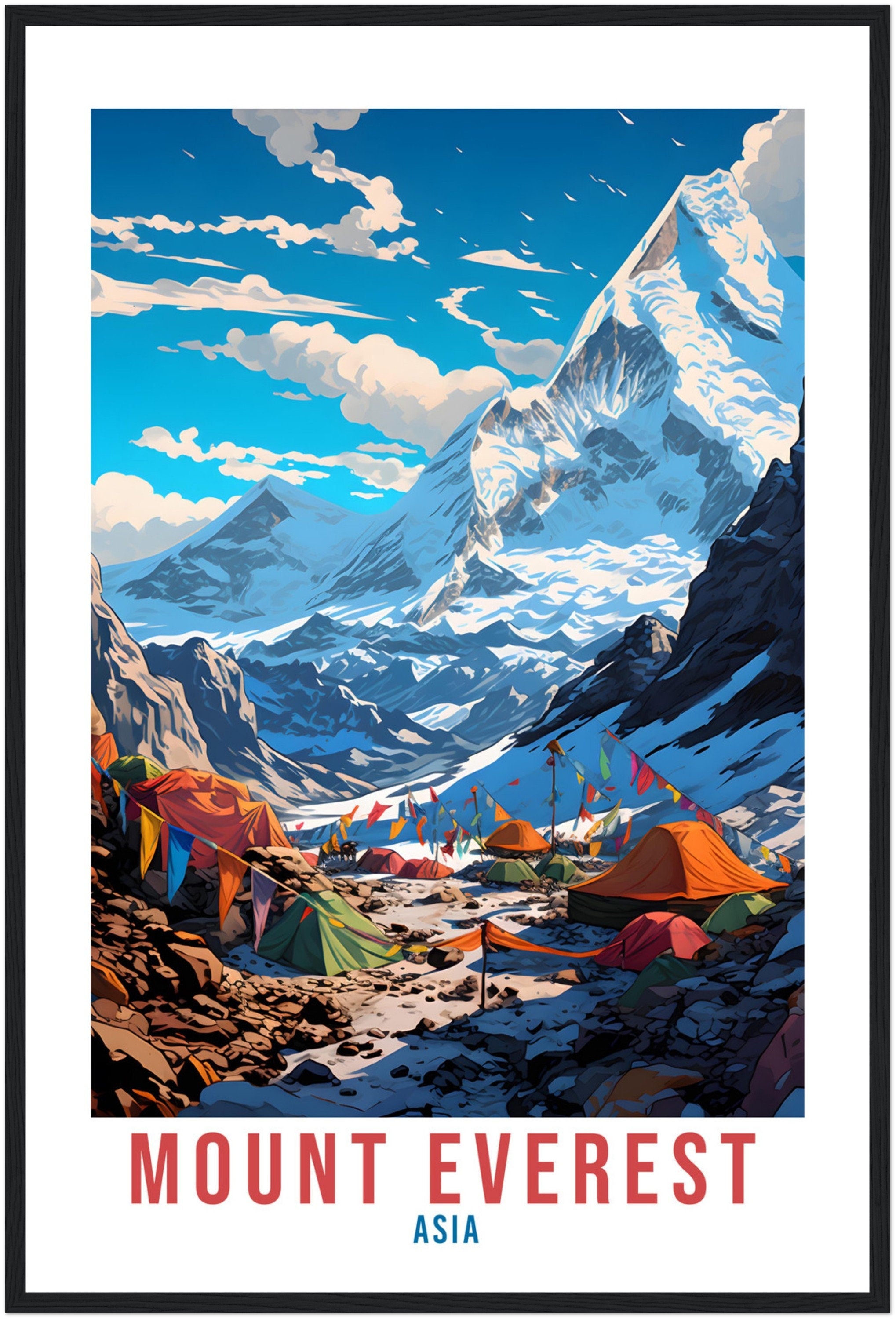 Mount Everest Travel Print Wall Art Mount Everest Wall Hanging Base Camp Mount Everest Gift Mountain Landscape Wall Art China Travel Print