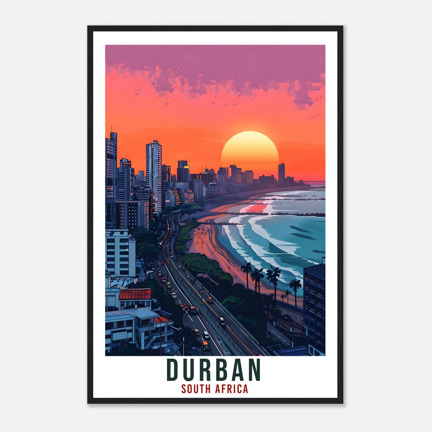 Durban South Africa Travel Print Wall Art Wall Hanging Home Décor Durban Gift Art Lovers Artwork Gift Print South African Landmark Poster