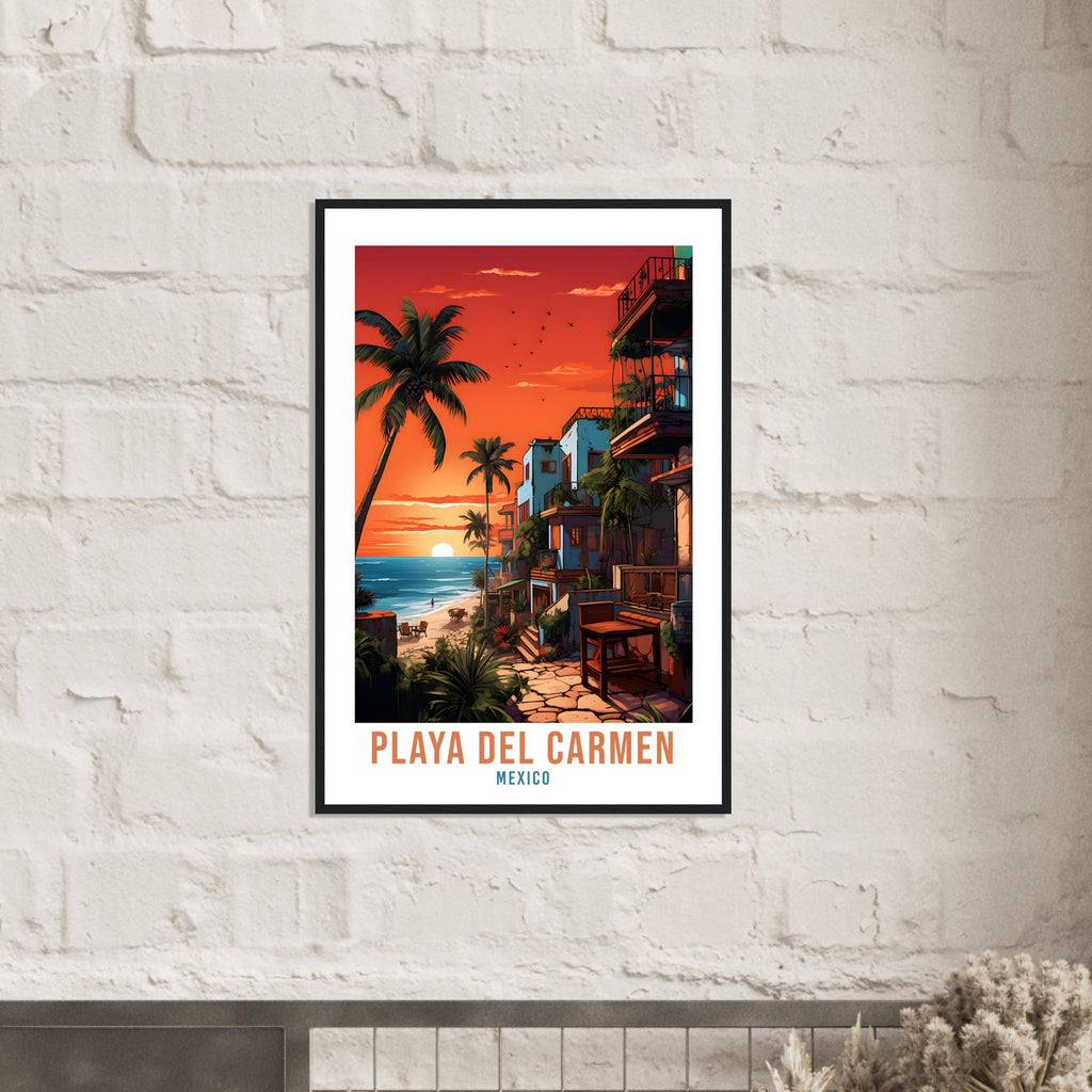 Playa Del Carmen Travel Print Wall Art Playa Del Carmen Sunset Wall Hanging Travel Poster Mexico Home Decor Mexico Travel Gift Art Lovers