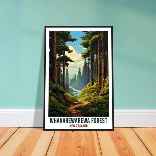 Whakarewarewa Forest Travel Print Wall Art Whakarewarewa Forest New Zealand Artwork Whakarewarewa Travel Poster New Zealand Art Lovers Gift