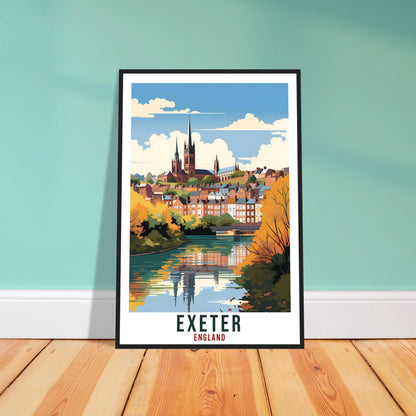 Exeter Travel Print English Wall Art Home Decor Wall Hanging Travel Art Gift Exeter Travel Poster England Landscape Artwork Art Lover Gift