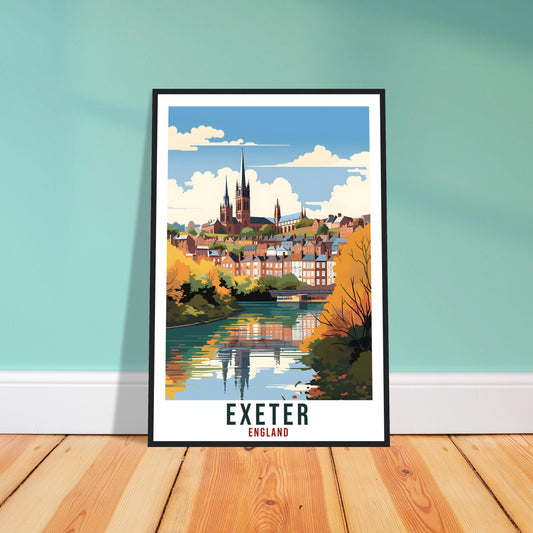 Exeter Travel Print English Wall Art Home Decor Wall Hanging Travel Art Gift Exeter Travel Poster England Landscape Artwork Art Lover Gift