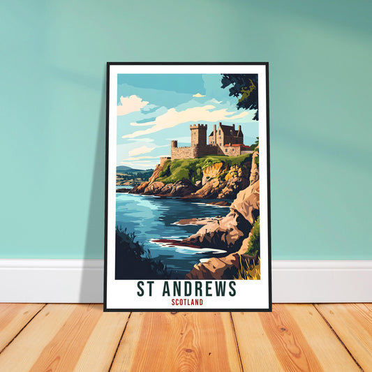 St Andrews Travel Print Scotland Home Decor St Andrews Wall Art Wall Hanging Art Lover Scotland Artwork Travel Poster St Andrews Travel Art