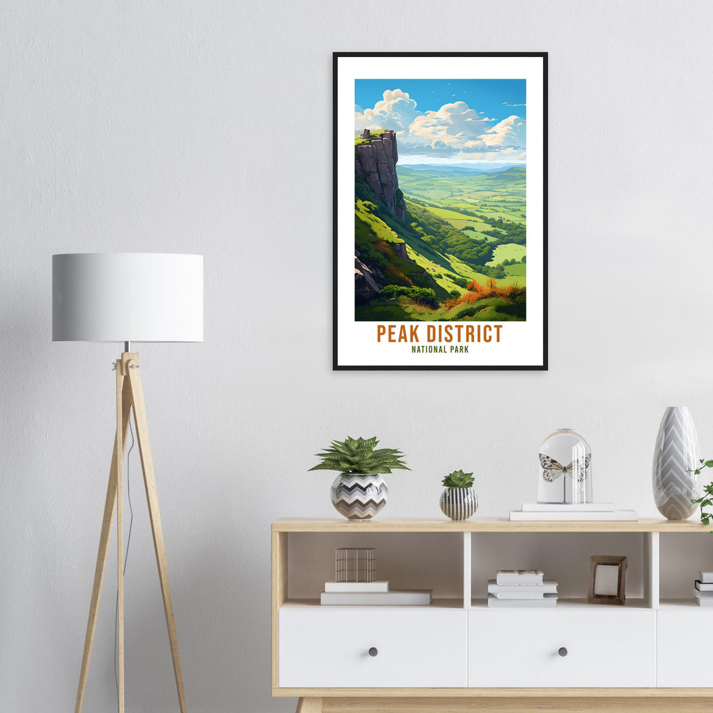 The Peak District Travel Print Peak District Home Decor Mountain Landscape England Nature Wall Hanging Peaks Artwork Gift Travel Poster