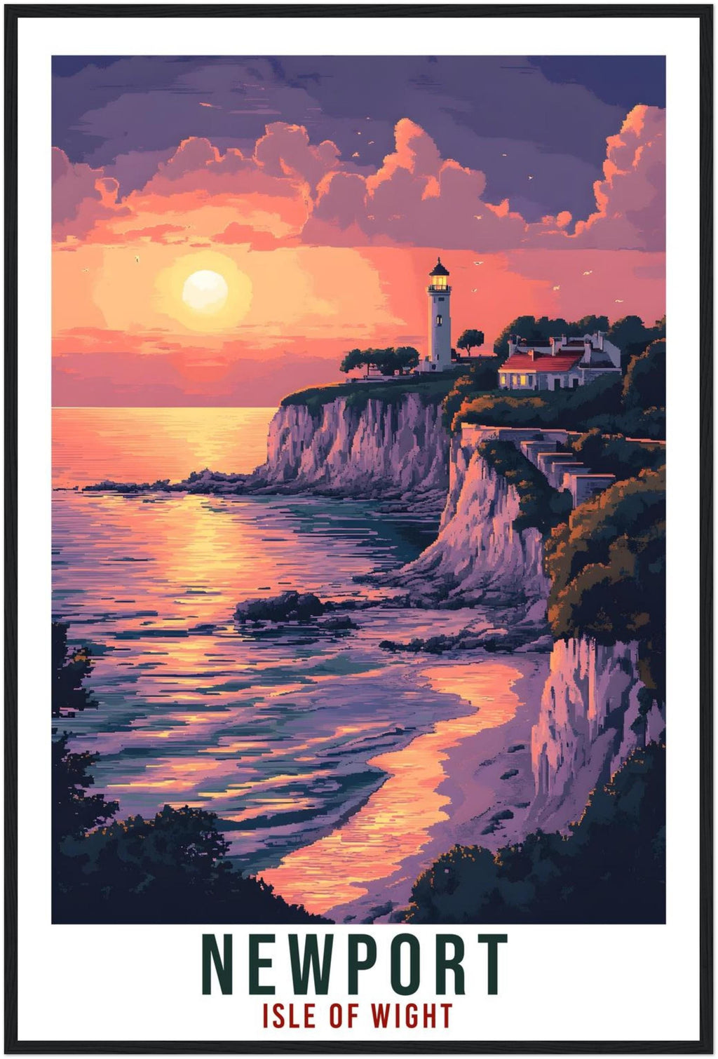 Newport Travel Print Isle Of Wight Decor Newport Wall Art Gift Wall Hanging Art Lover Newport Isle Of Wight Artwork Travel Poster UK Art