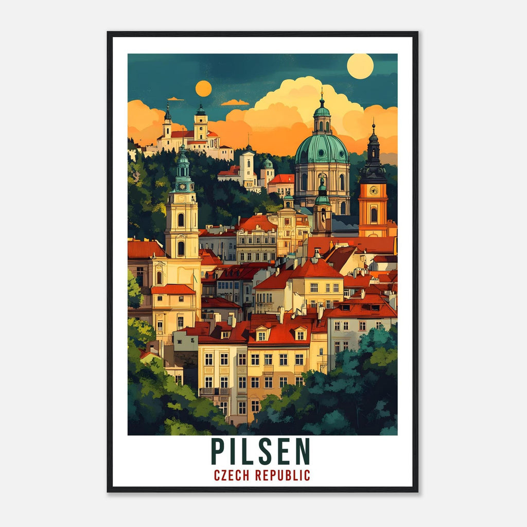 Pilsen Travel Print Czech Republic Home Decor Pilsen Wall Art Gift Wall Hanging Art Lover Pilsen Czechia Artwork Travel Poster Travel Art
