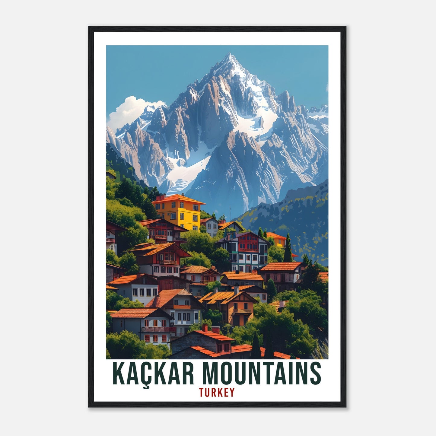 Kaçkar Mountains Travel Print Turkey Home Decor Turkish Wall Art Gift Wall Hanging Art Lover Turkey Artwork Kaçkar Mountains Travel Poster