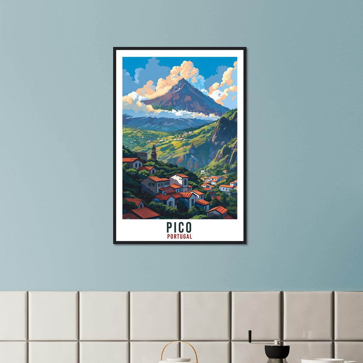 Pico Island Travel Print Home Decoration Wall Art Gift Wall Hanging Lover Pico Island Portugal Artwork Portugal Travel Poster Holiday Print