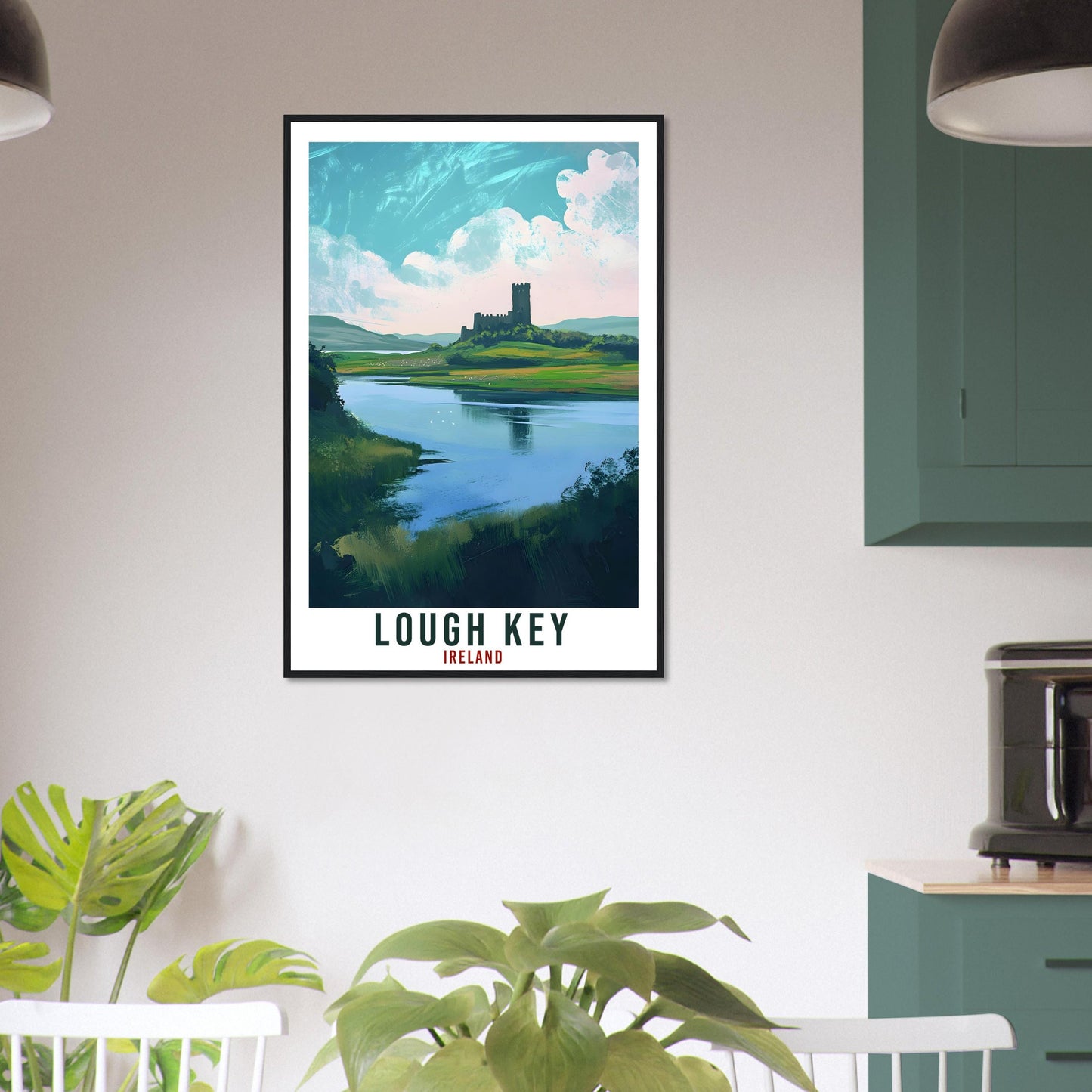 Lough Key Travel Print Ireland Home Decor Lough Key Wall Art Gift Wall Hanging Art Lover Lough Key Irish Artwork Travel Poster Ireland Art