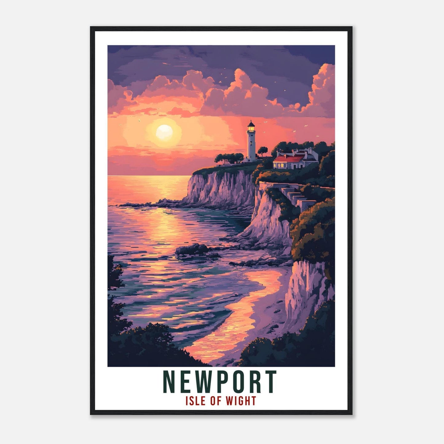 Newport Travel Print Isle Of Wight Decor Newport Wall Art Gift Wall Hanging Art Lover Newport Isle Of Wight Artwork Travel Poster UK Art
