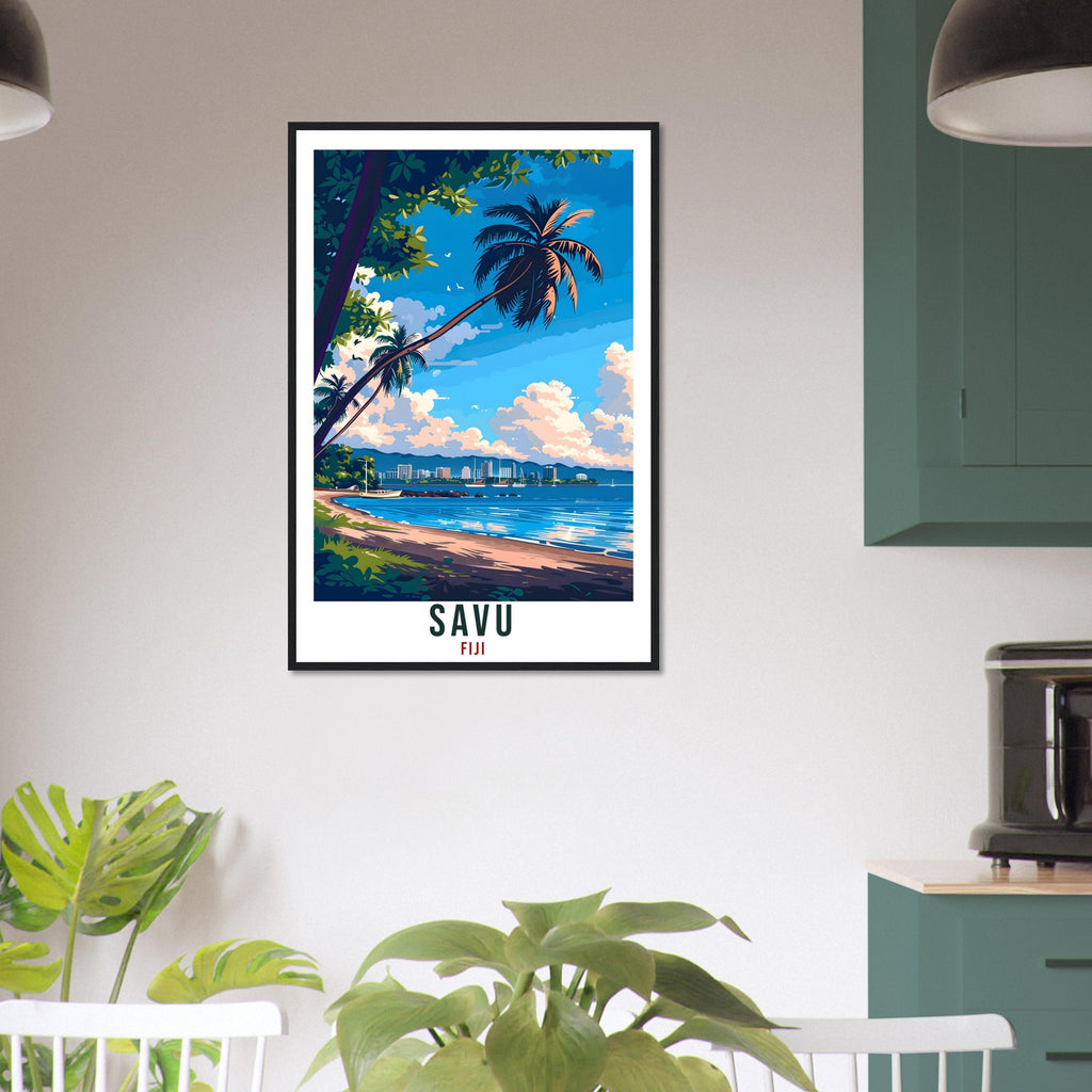 Savu Fiji Travel Print Fiji Wall Art Wall Hanging Home Décor Savu Gift Fiji Islands Landmark Artwork Travel Art Savu Fijian Travel Poster