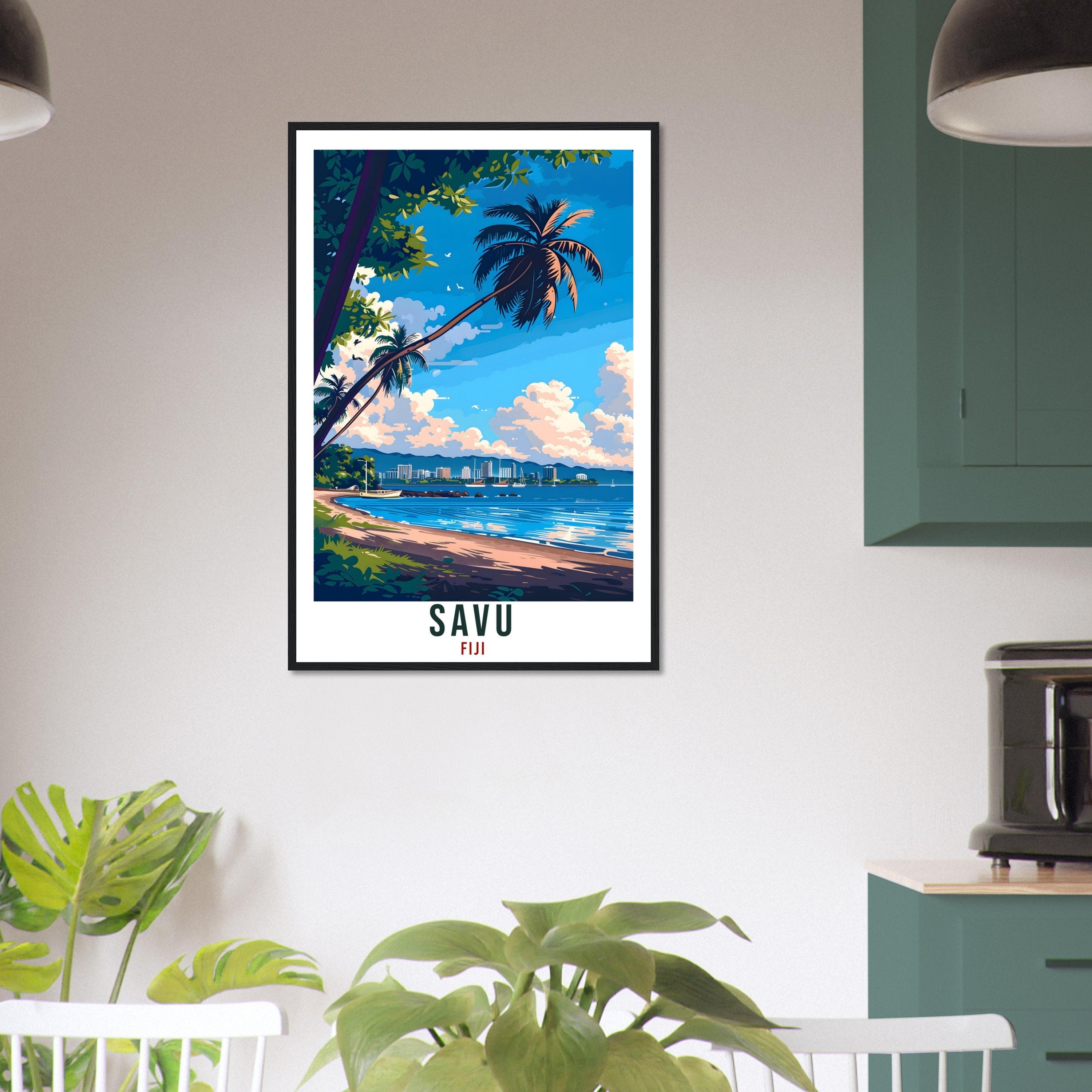 Savu Fiji Travel Print Fiji Wall Art Wall Hanging Home Décor Savu Gift Fiji Islands Landmark Artwork Travel Art Savu Fijian Travel Poster