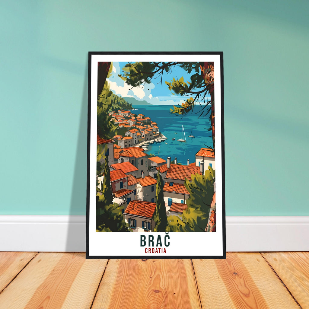 Brač Travel Print Croatian Island Wall Art Wall Hanging Home Décor Brač Croatia Landmark Artwork Gift Brač Croatia Holiday Travel Poster