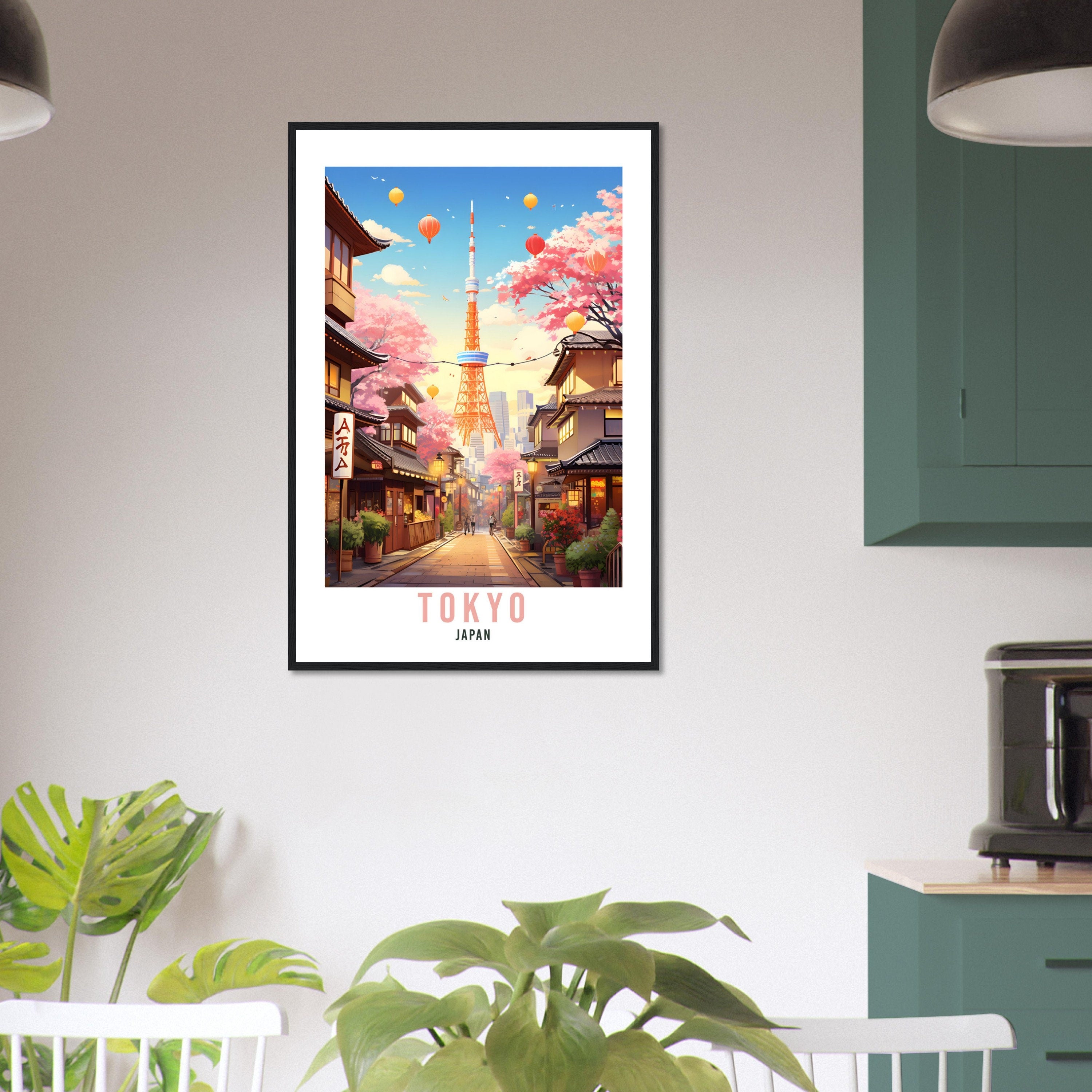 Tokyo Travel Poster Tokyo Wall Hanging Japan Artwork Travel Print Wall Art Tokyo Japan Asia Home Decor Tokyo Gift Travel Art Cherry Blossom
