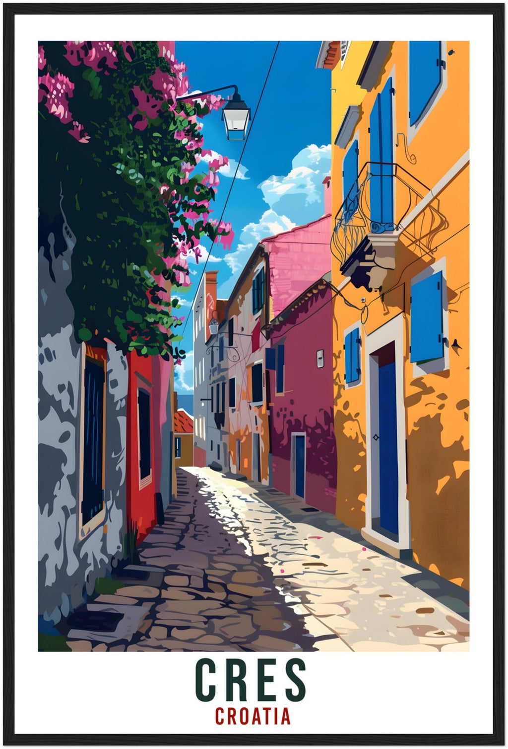 Cres Island Travel Print Croatia Wall Art Wall Hanging Home Décor Cres Gift Croatia Landmark Artwork Gift Cres Croatia Holiday Travel Poster