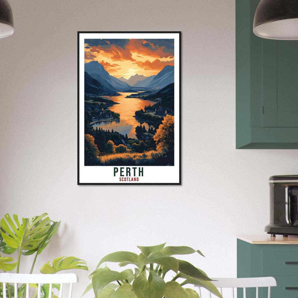 Perth Travel Print Scotland Home Decor Perth Wall Art Gift Wall Hanging Art Lover Perth Scotland Artwork Travel Poster UK Travel Art