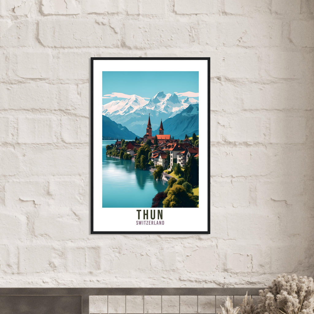 Thun Travel Print Wall Art Thun Switzerland Travel Gift Holiday Thun Art Print Thun Travel Poster Swiss Landscape Switzerland Travel Art
