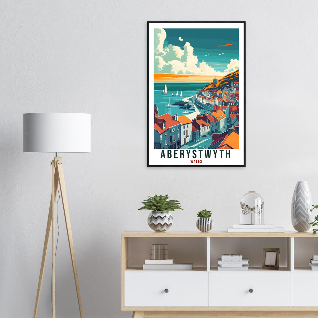 Aberystwyth Travel Print Wales Home Decor Aberystwyth Wall Art Wall Hanging Art Lover Wales Artwork Travel Poster Aberystwyth Travel Art
