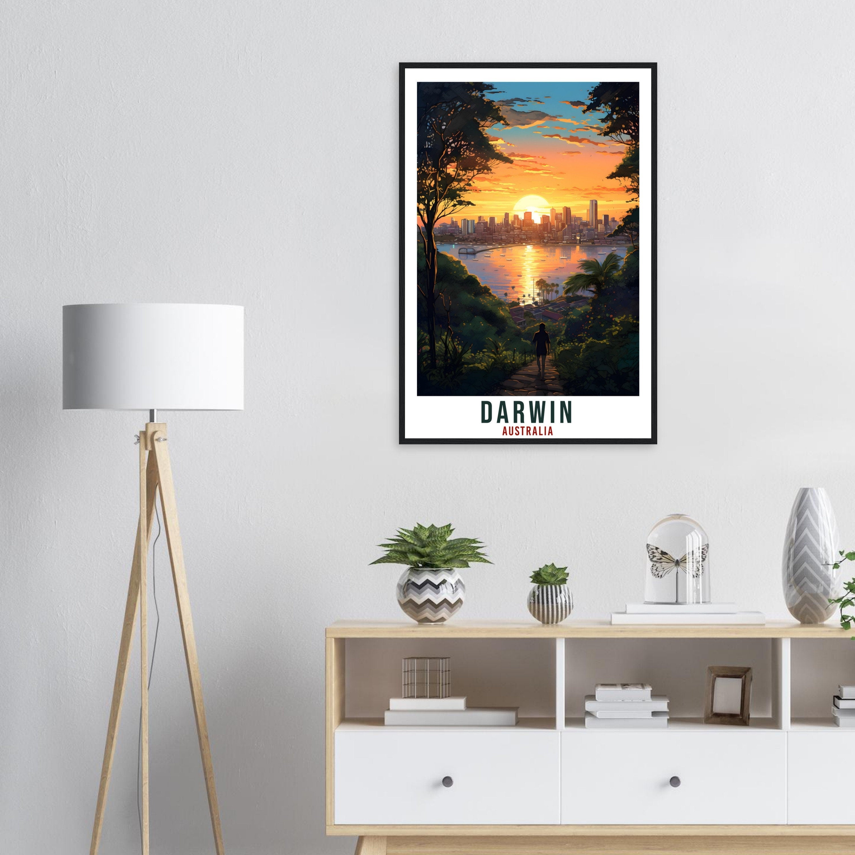 Darwin Travel Print Wall Art Darwin Australia Artwork Wall Hanging Darwin Home Decor Art Gift Darwin Travel Poster Australian Art Lover Gift