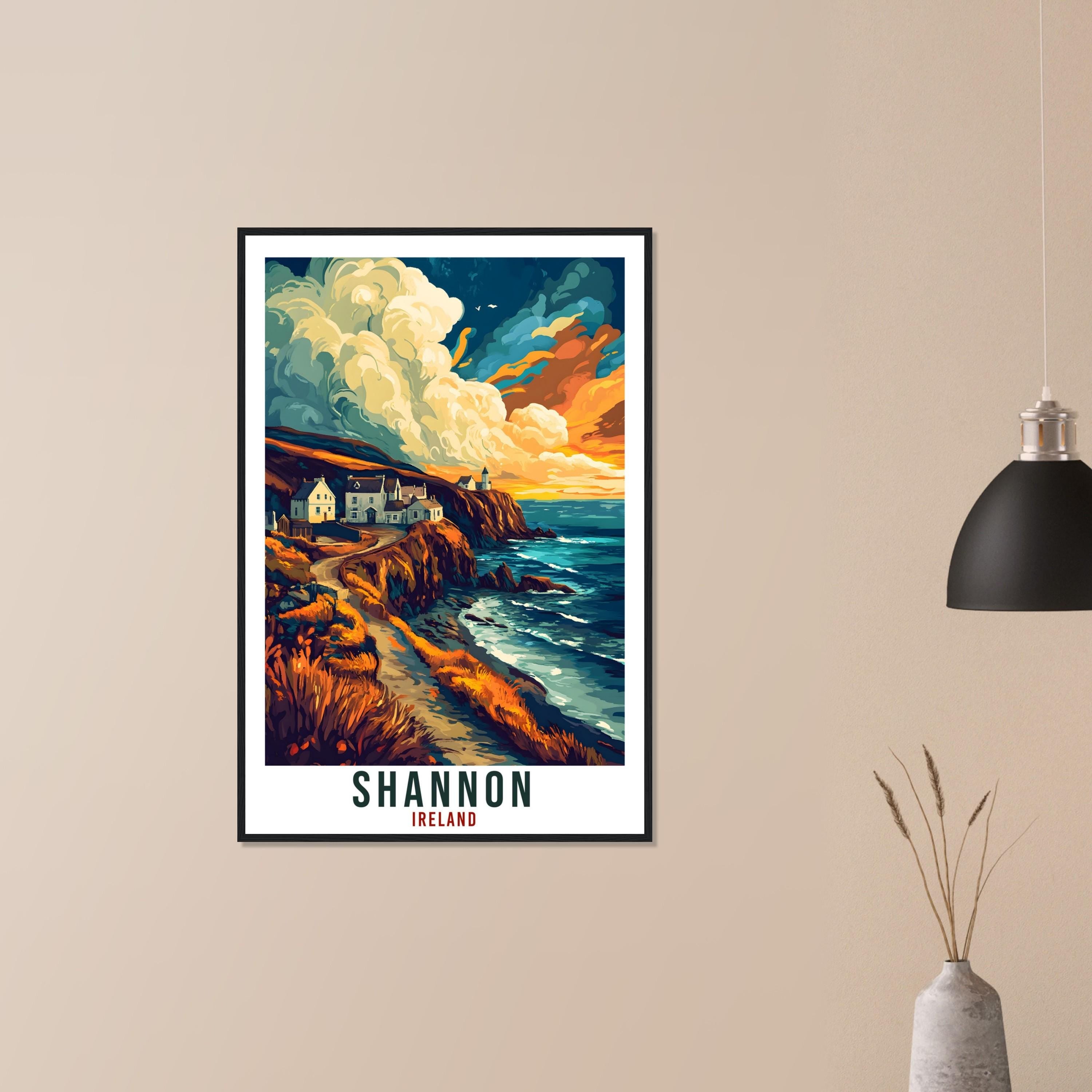 Shannon Travel Print Ireland Home Decor Co Clare Wall Art Wall Hanging Art Lover Irish Artwork Travel Poster Shannon Ireland Travel Art