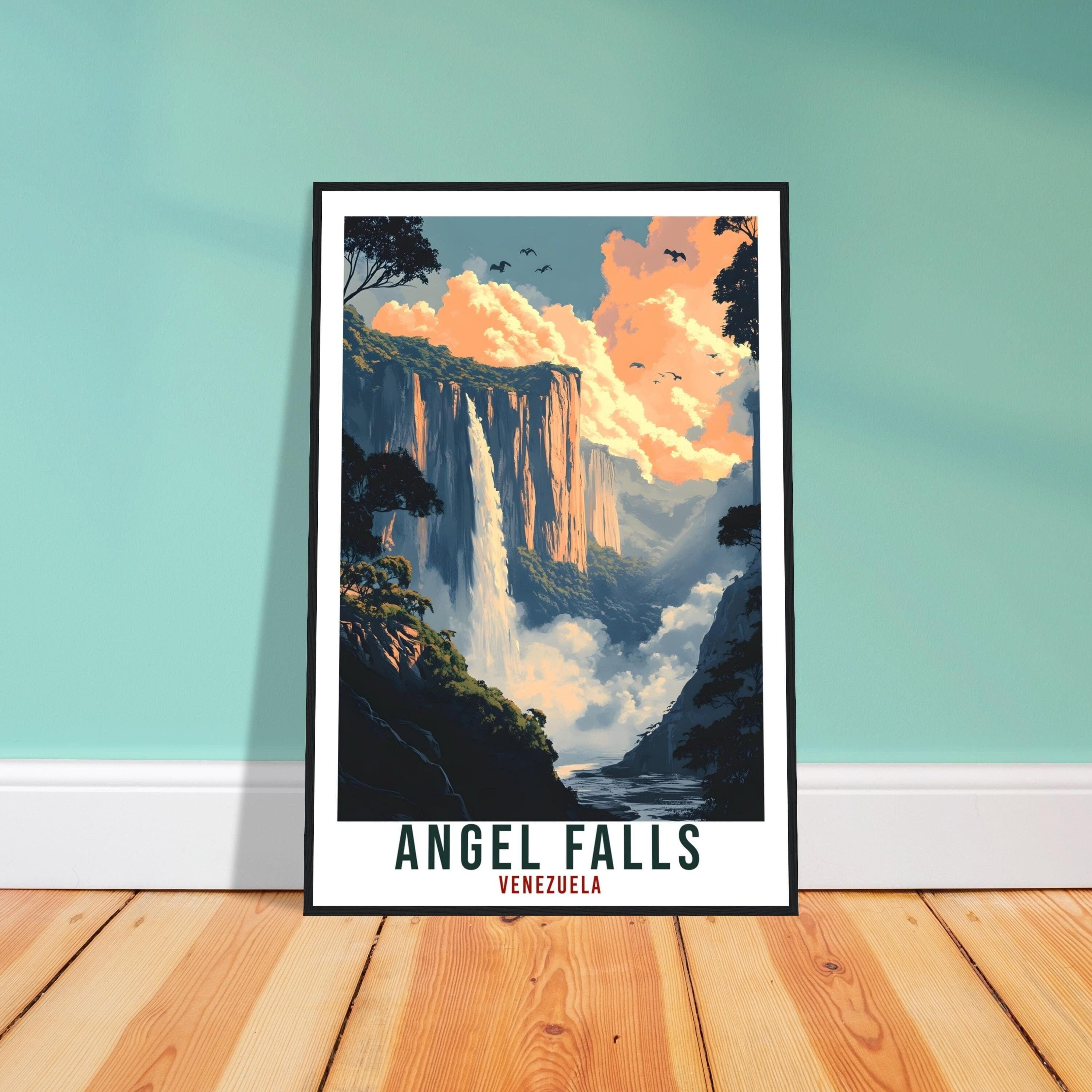 Angel Falls Travel Print Venezuela Home Decor Wall Art Gift Wall Hanging Art Lover Angel Falls Venezuelan Artwork Travel Poster Travel Art