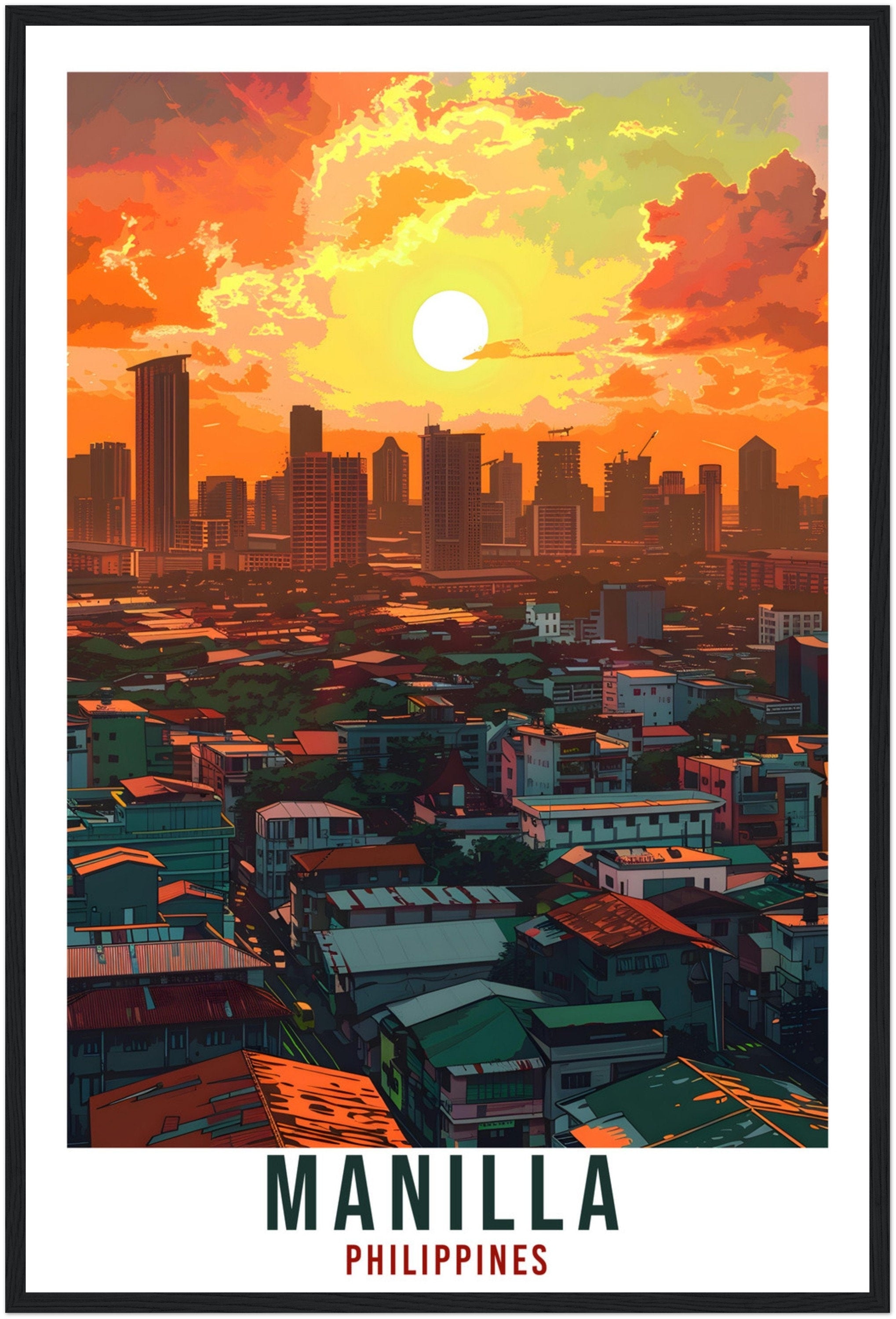 Manilla Philippines Travel Print Wall Art Wall Hanging Home Décor Manilla Gift Landmark Artwork Travel Art Philippines City Travel Poster