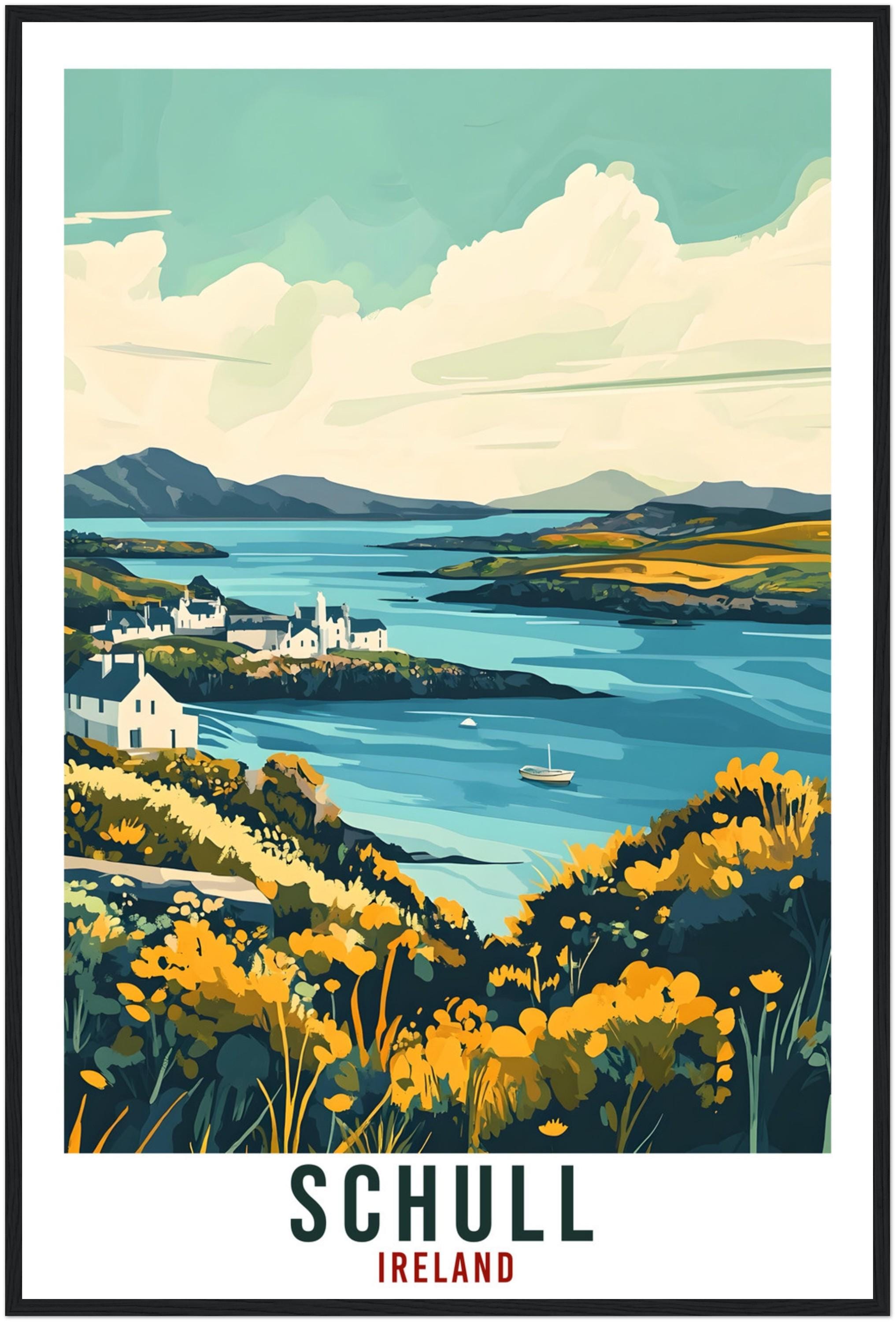 Schull Travel Print Ireland Home Decor Schull Wall Art Gift Wall Hanging Art Lover Schull Irish Artwork Travel Poster Ireland Travel Art