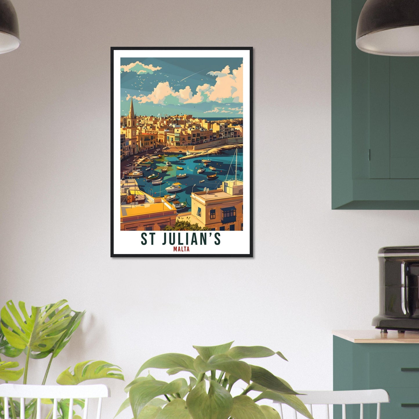 St Julians Travel Print Malta Wall Art Wall Hanging Home Living Décor St Julians Gift Art Lovers Gift Malta Artwork Gift Malta Travel Poster