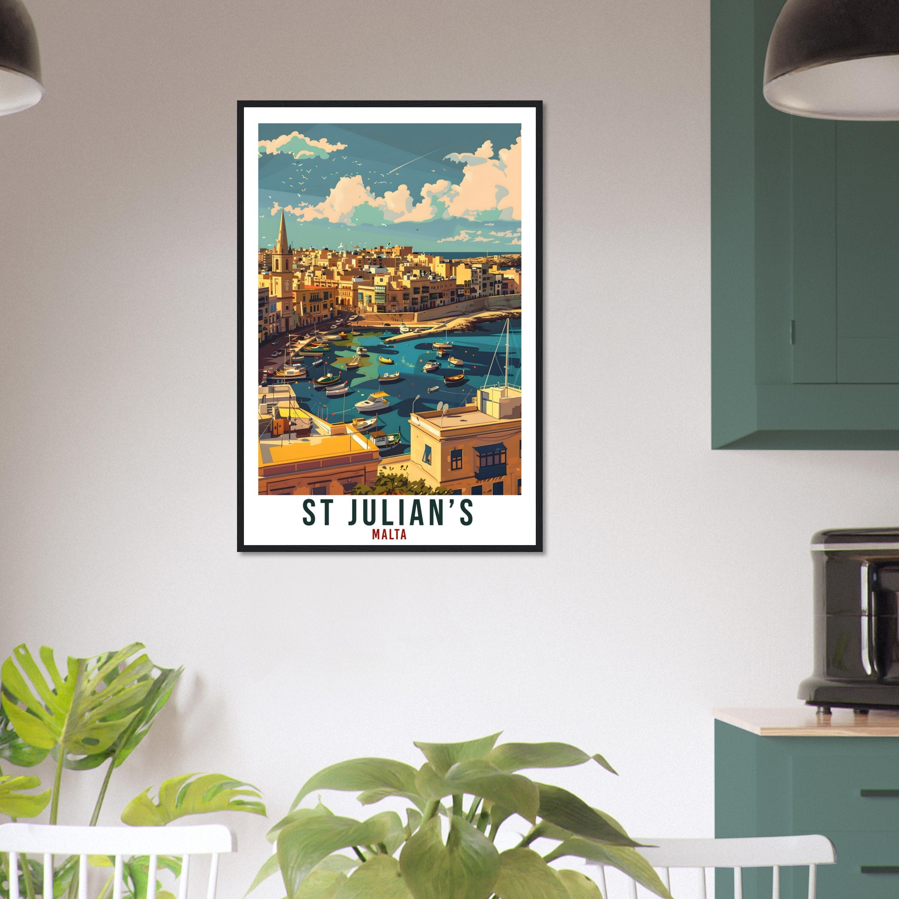 St Julians Travel Print Malta Wall Art Wall Hanging Home Living Décor St Julians Gift Art Lovers Gift Malta Artwork Gift Malta Travel Poster
