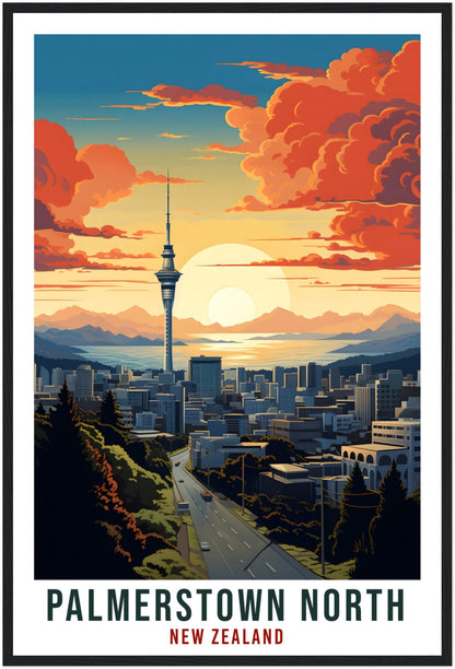 Palmerstown North Travel Print Wall Art Palmerstown North New Zealand City Artwork Art Gift Palmerstown North Travel Poster New Zealand