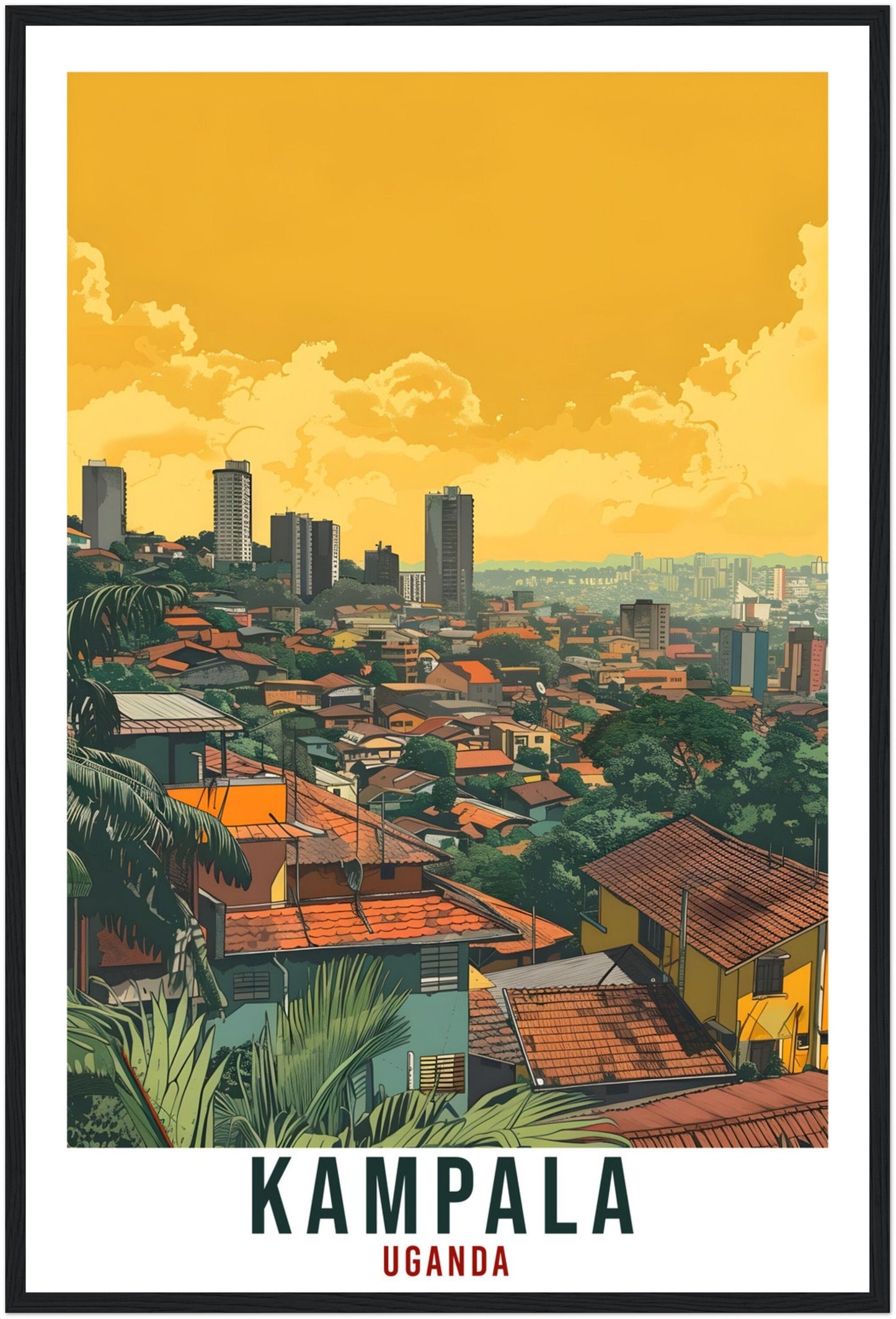 Kampala Uganda Travel Print Wall Art Wall Hanging Home Décor Kampala Gift Art Lovers Uganda Artwork Gift Print African Landmark Poster