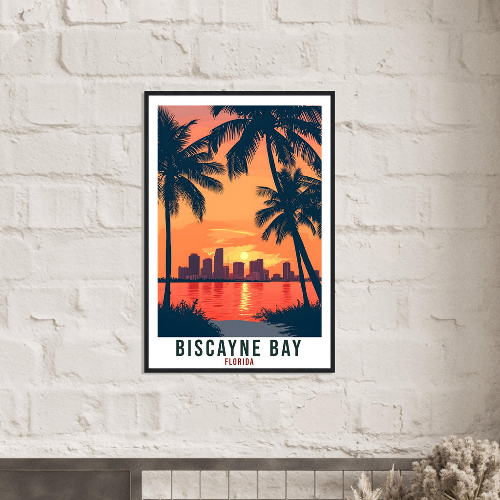 Biscayne Bay Travel Print Florida Home Decoration USA City Wall Art Gift Wall Hanging Art Lover Florida Artwork Biscayne Bay Travel Poster