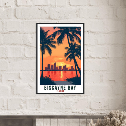Biscayne Bay Travel Print Florida Home Decoration USA City Wall Art Gift Wall Hanging Art Lover Florida Artwork Biscayne Bay Travel Poster