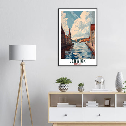 Lerwick Travel Print Scotland Home Decor Lerwick Wall Art Wall Hanging Art Lover Scotland Artwork Travel Poster Lerwick Travel Art Gift