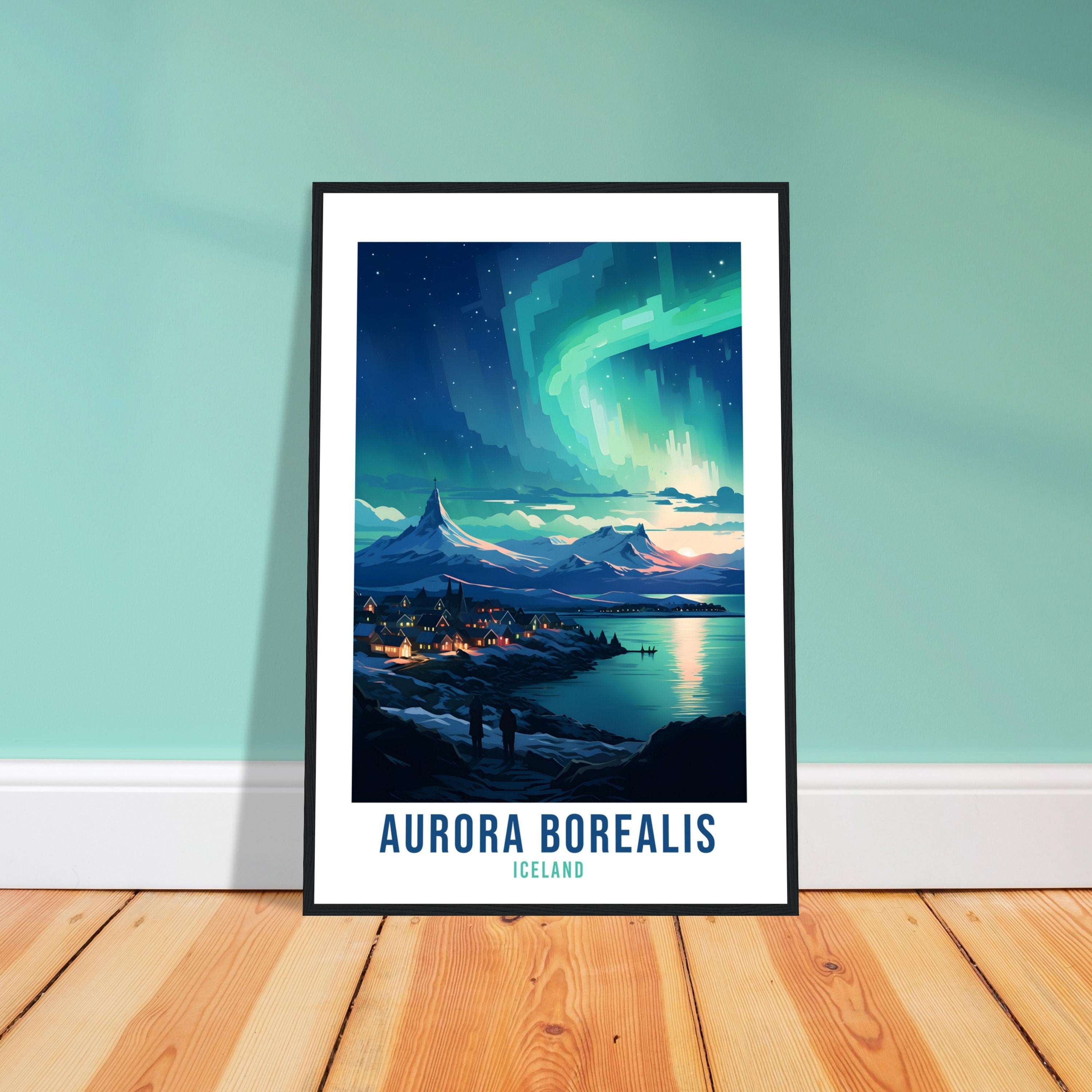 Aurora Borealis Iceland Travel Print Iceland Wall Hanging Aurora Borealis Artwork Poster Home Decor Aurora Borealis Gift Iceland Home Decor