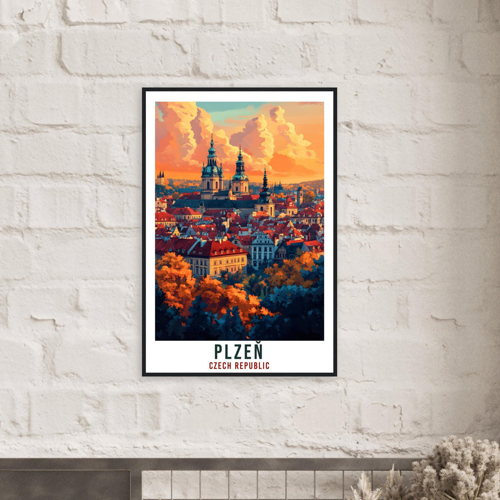 Plzeň Travel Print Czechia Home Decor Plzeň Wall Art Gift Wall Hanging Art Lover Pilsen Czech Republic Artwork Travel Poster Travel Artwork