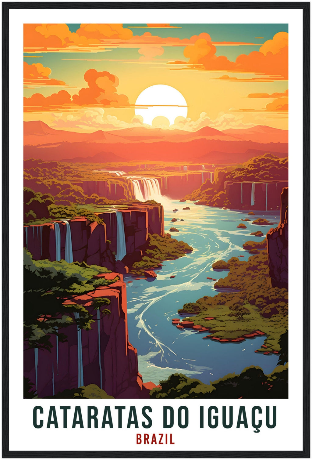 Cataratas Do Iguaçu Travel Print Wall Art Cataratas Do Iguaçu Brazil Wall Hanging Artwork Art Gifts Cataratas Iguaçu Travel Poster Brazil
