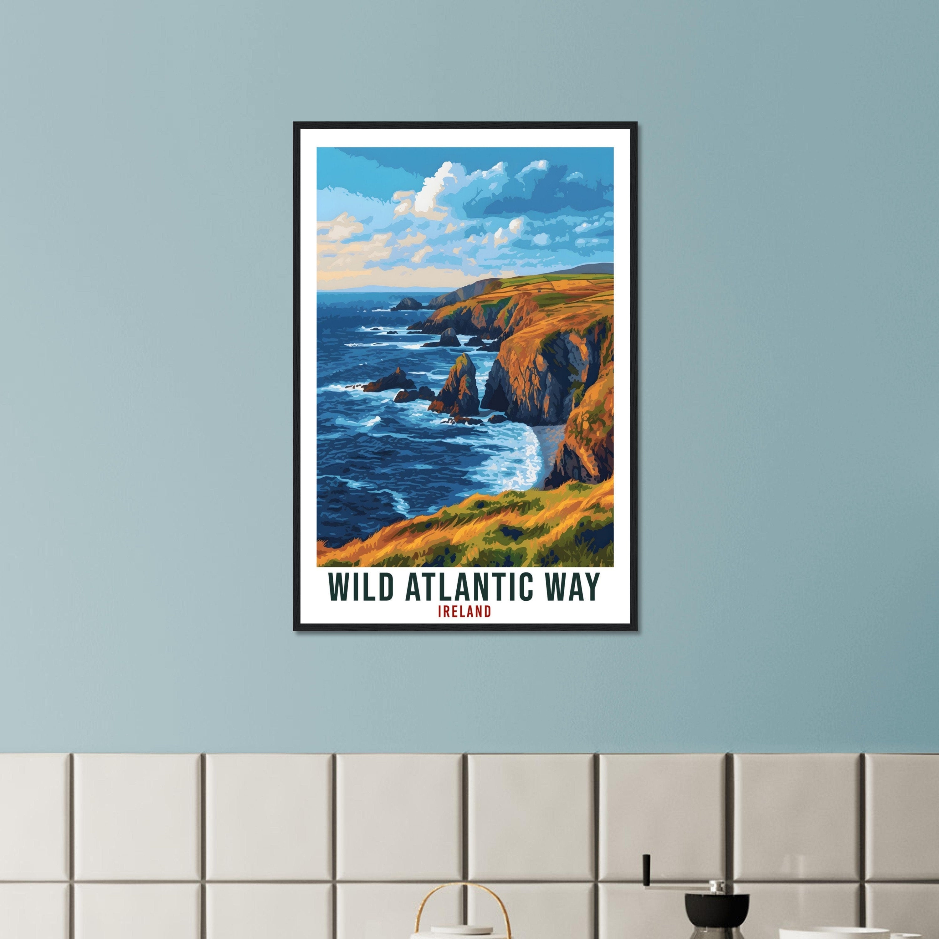 Wild Atlantic Way Travel Print Ireland Home Decoration Wall Art Gift Wall Hanging Art Lover Irish Artwork Wild Atlantic Way Travel Poster