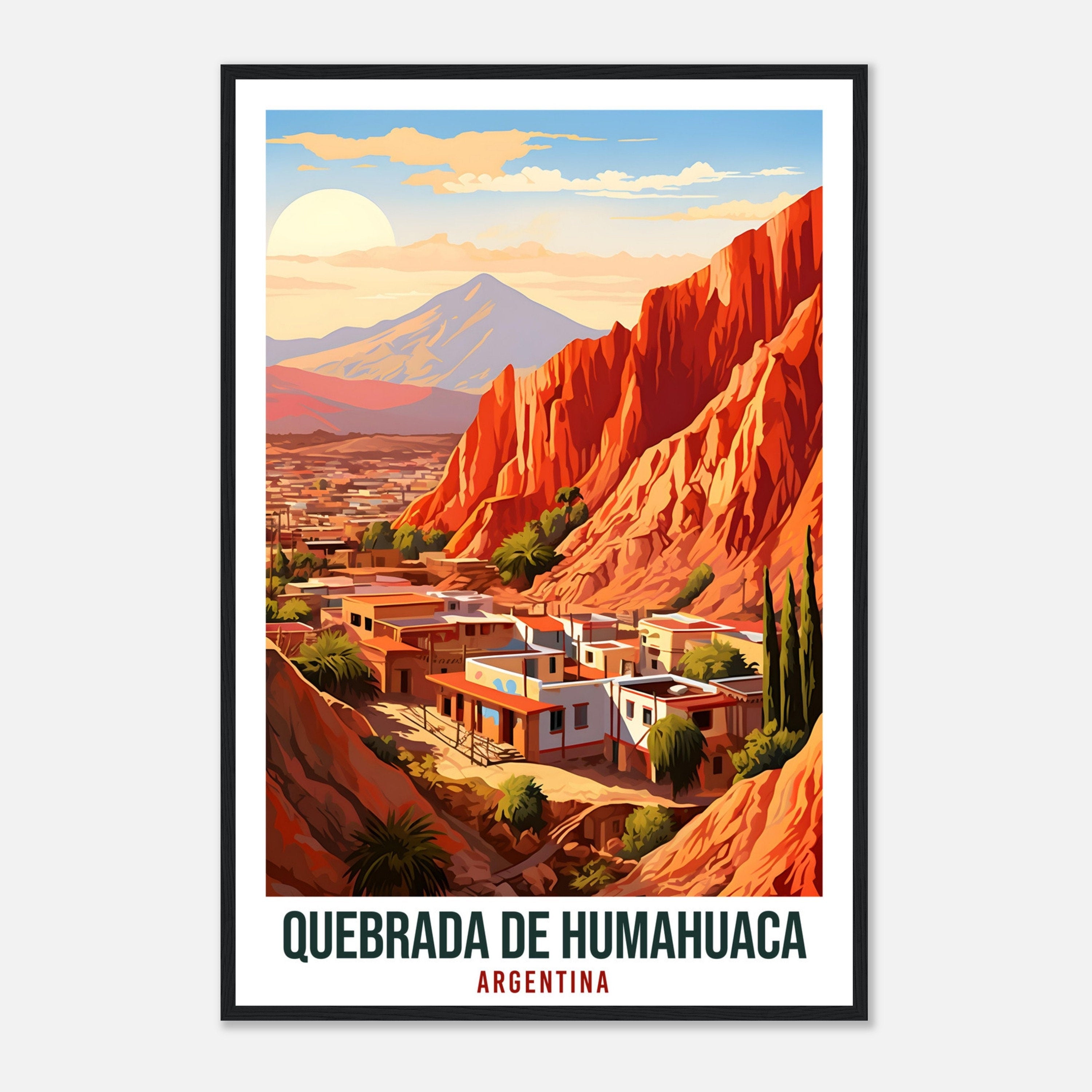 Quebrada De Humahuaca Travel Print Wall Art Argentina City Landscape Artwork Print Quebrada De Humahuaca Travel Poster Argentinian Art Gift