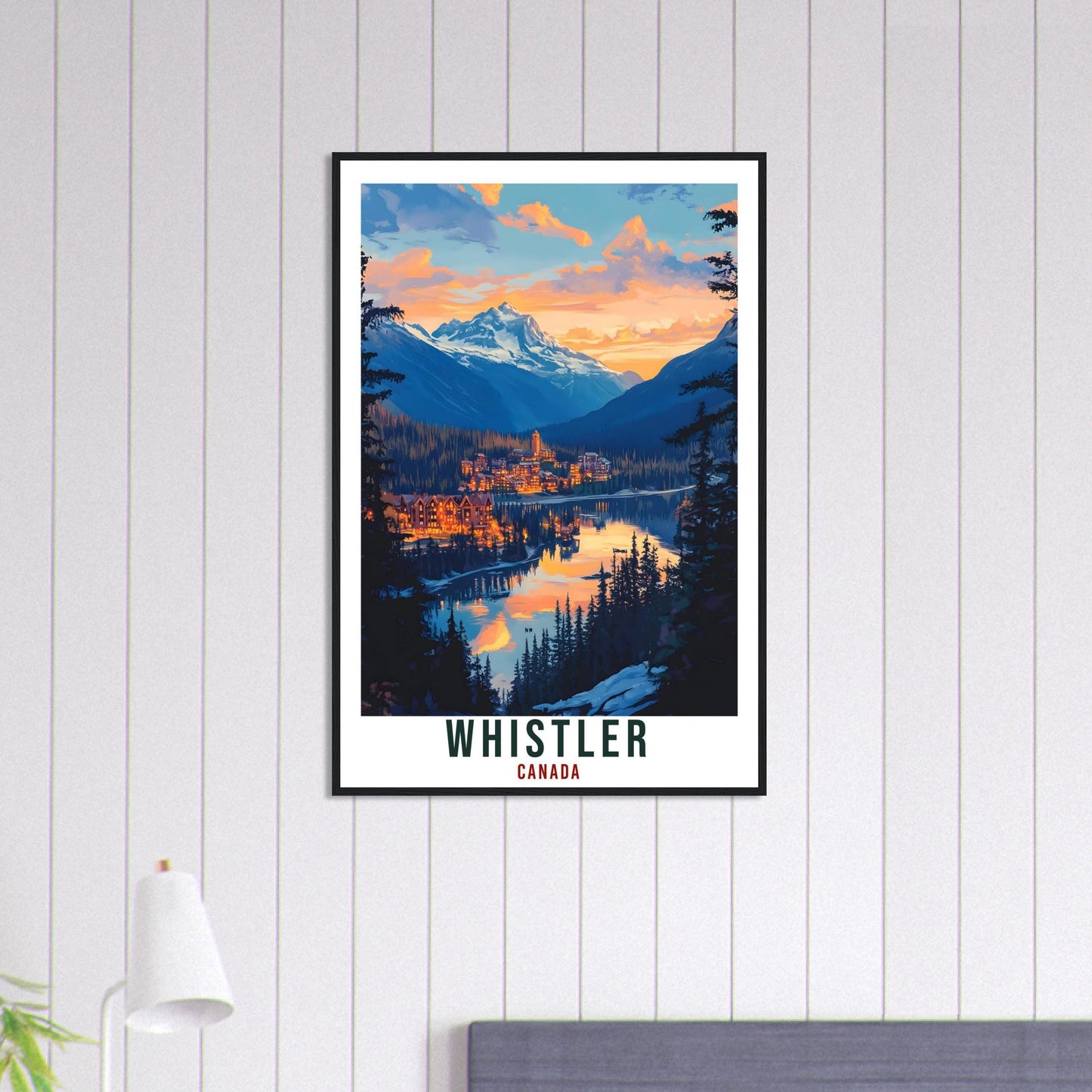 Whistler Travel Print Canada Home Decor Whistler Wall Art Wall Hanging Art Lover Whistler Canadian Artwork Travel Poster British Columbia