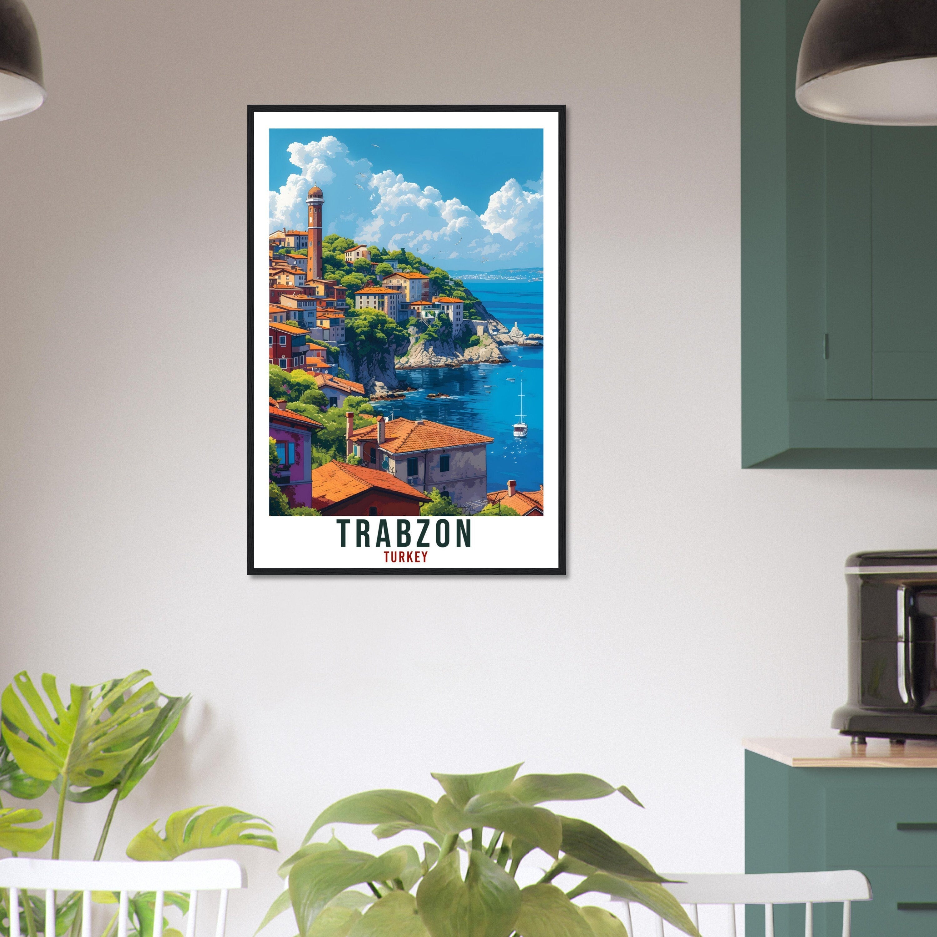 Trabzon Travel Print Turkey Home Decoration Trabzon Turkish City Wall Art Gift Wall Hanging Art Lover Turkey Artwork Trabzon Travel Poster