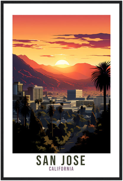 San Jose Travel Print San Jose California Wall Art San Jose Travel Poster Home Decor San Jose Art Lovers California Gift San Jose Travel Art