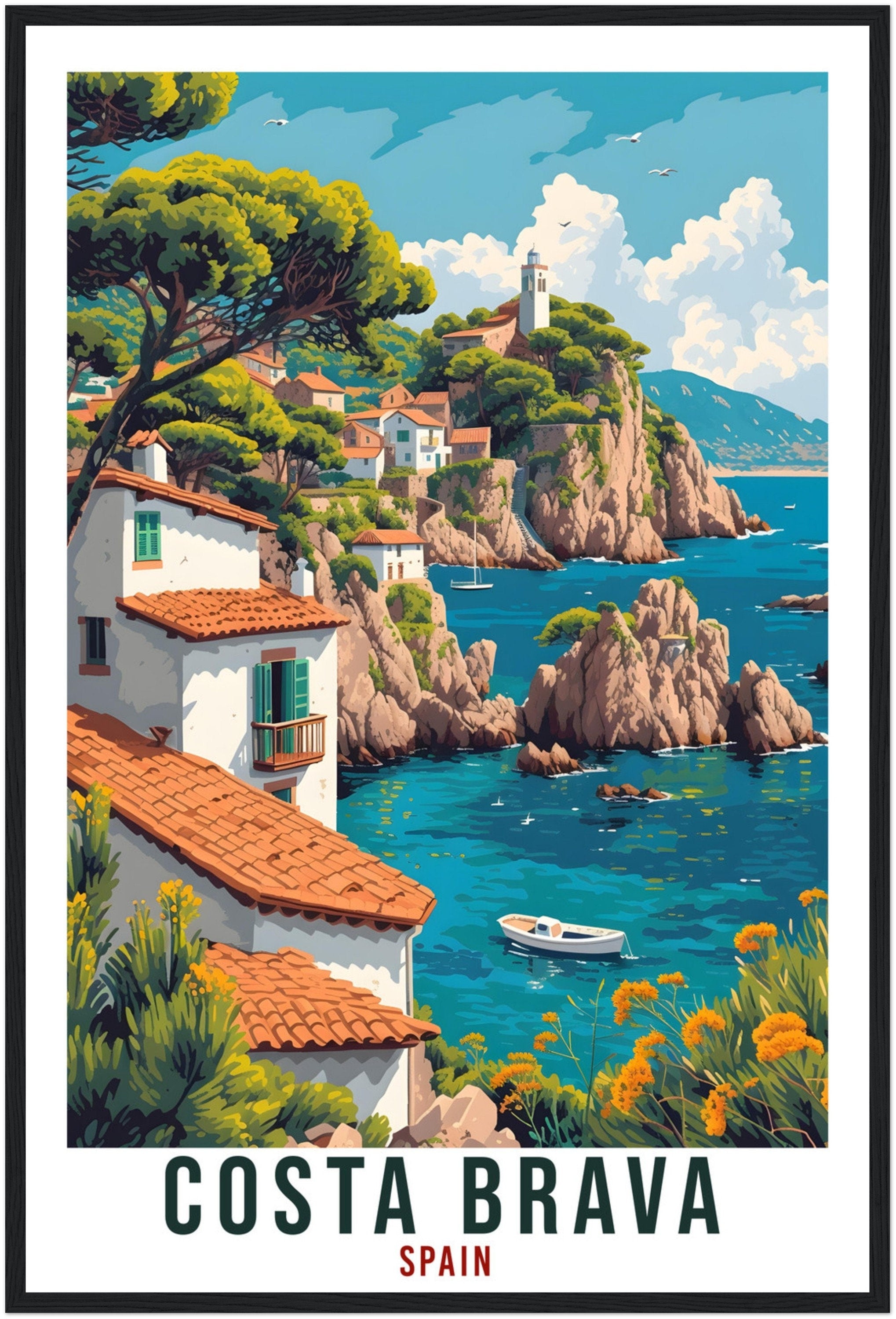 Costa Brava Travel Print Spain Home Decoration Spanish Wall Art Gift Wall Hanging Art Lover Spain Artwork Costa Brava Travel Poster