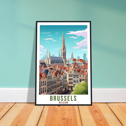 Brussels Travel Poster Wall Art Brussels Belgium Home Décor Artwork Wall Hanging Brussels Art Gifts Brussels Travel Print Belgian Art Lovers