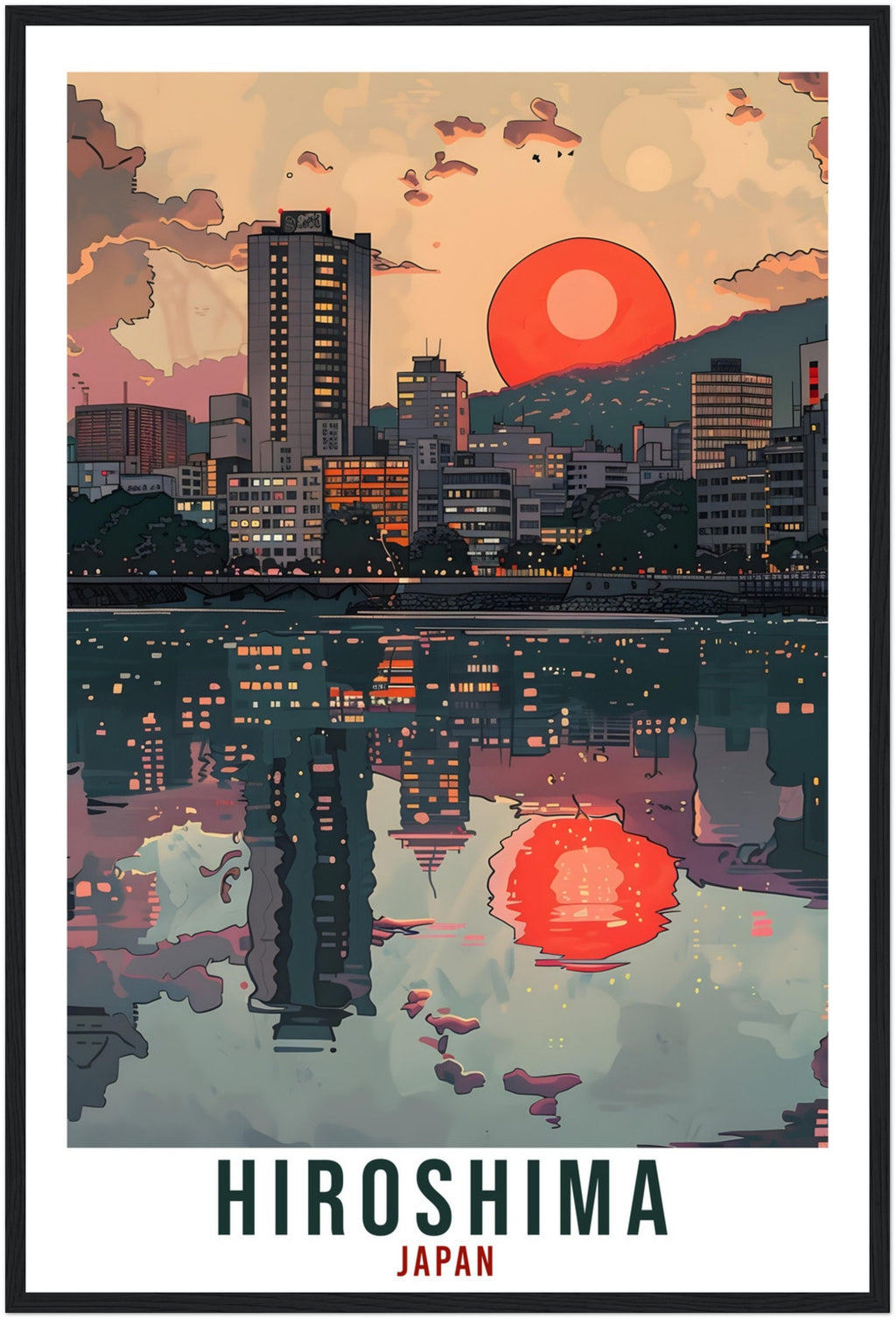 Hiroshima Travel Print Japan Home Decoration Wall Art Gift Wall Hanging Art Lover Japanese Artwork Japan Hiroshima Travel Poster Decor Print