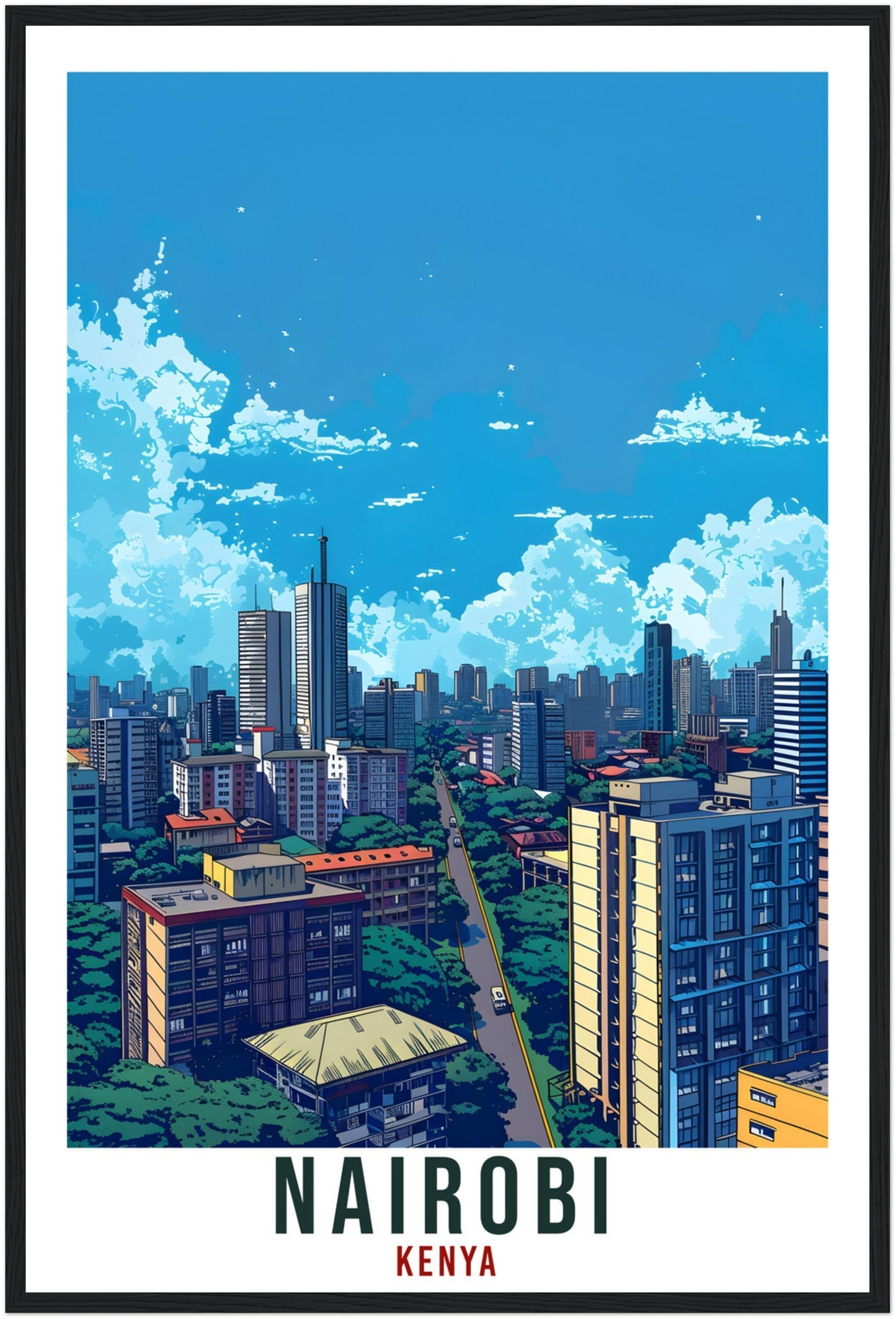 Nairobi Kenya Travel Print Nairobi Wall Art Wall Hanging Home Décor Nairobi Gift Art Lovers Kenya Artwork Gift Print African Landmark Poster