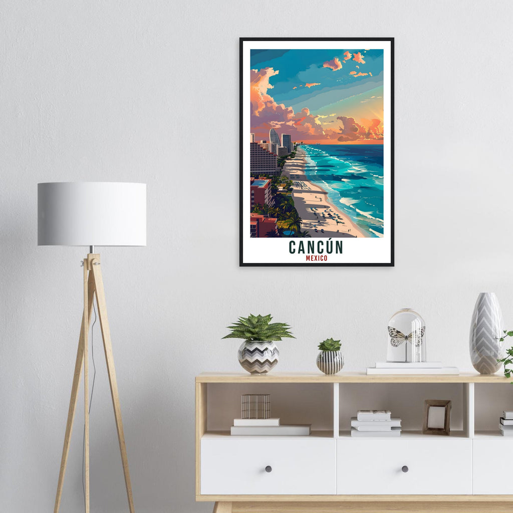 Cancún Mexico Travel Print Mexico Wall Art Wall Hanging Home Décor Cancún Gift Mexico Landmark Artwork Gift South America Travel Poster