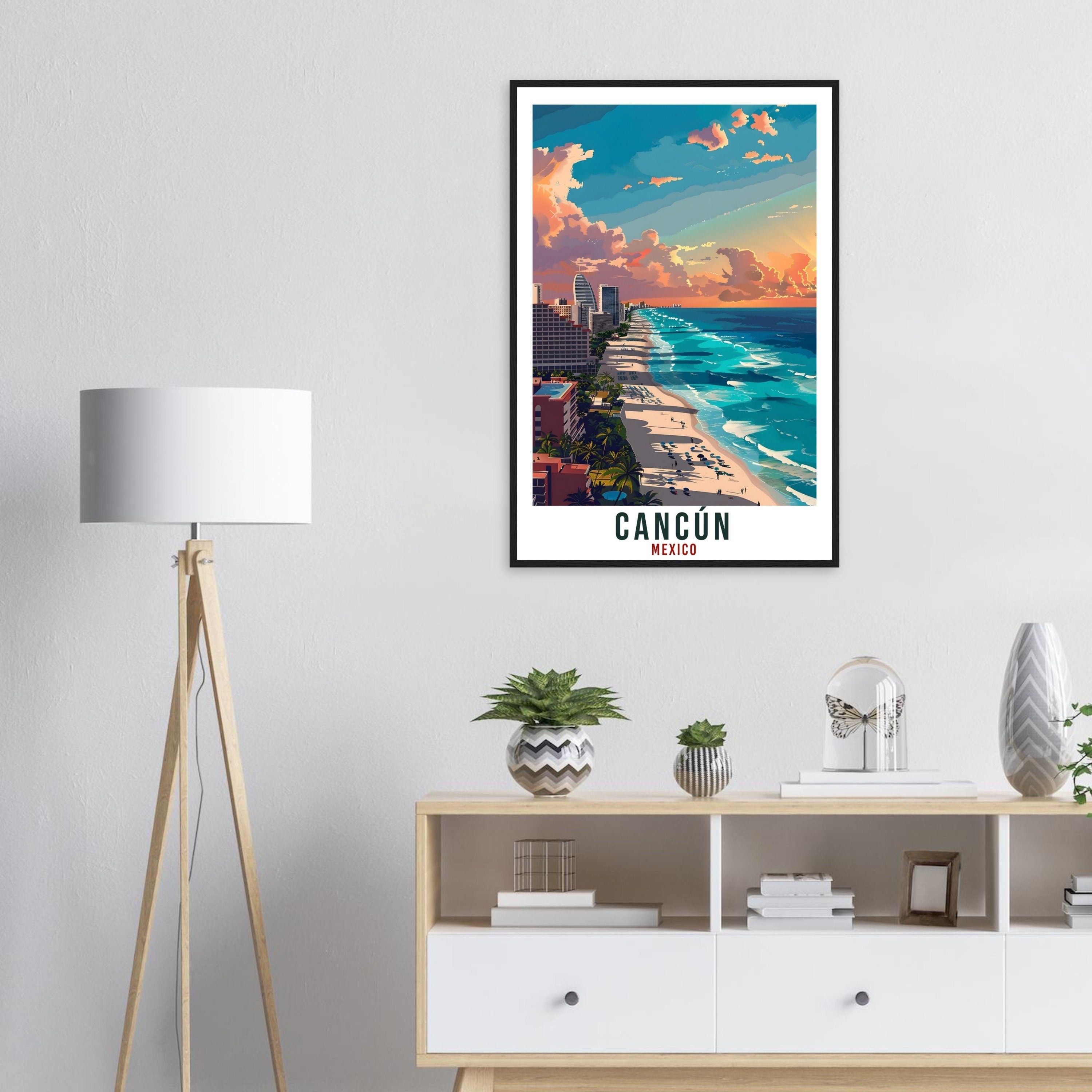 Cancún Mexico Travel Print Mexico Wall Art Wall Hanging Home Décor Cancún Gift Mexico Landmark Artwork Gift South America Travel Poster
