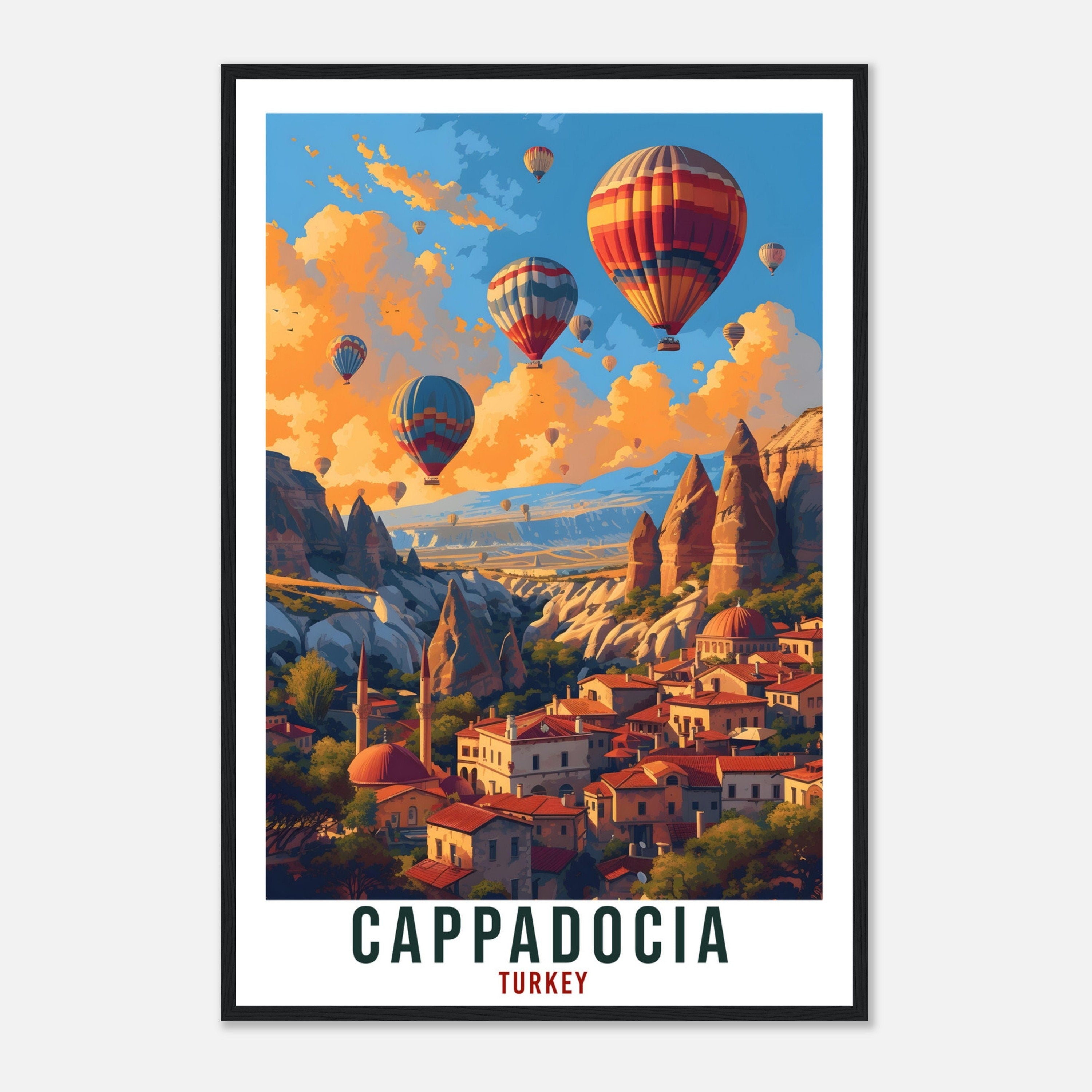 Cappadocia Travel Print Turkey Home Decor Cappadocia Turkish Wall Art Gift Wall Hanging Art Lover Turkey Artwork Cappadocia Travel Poster