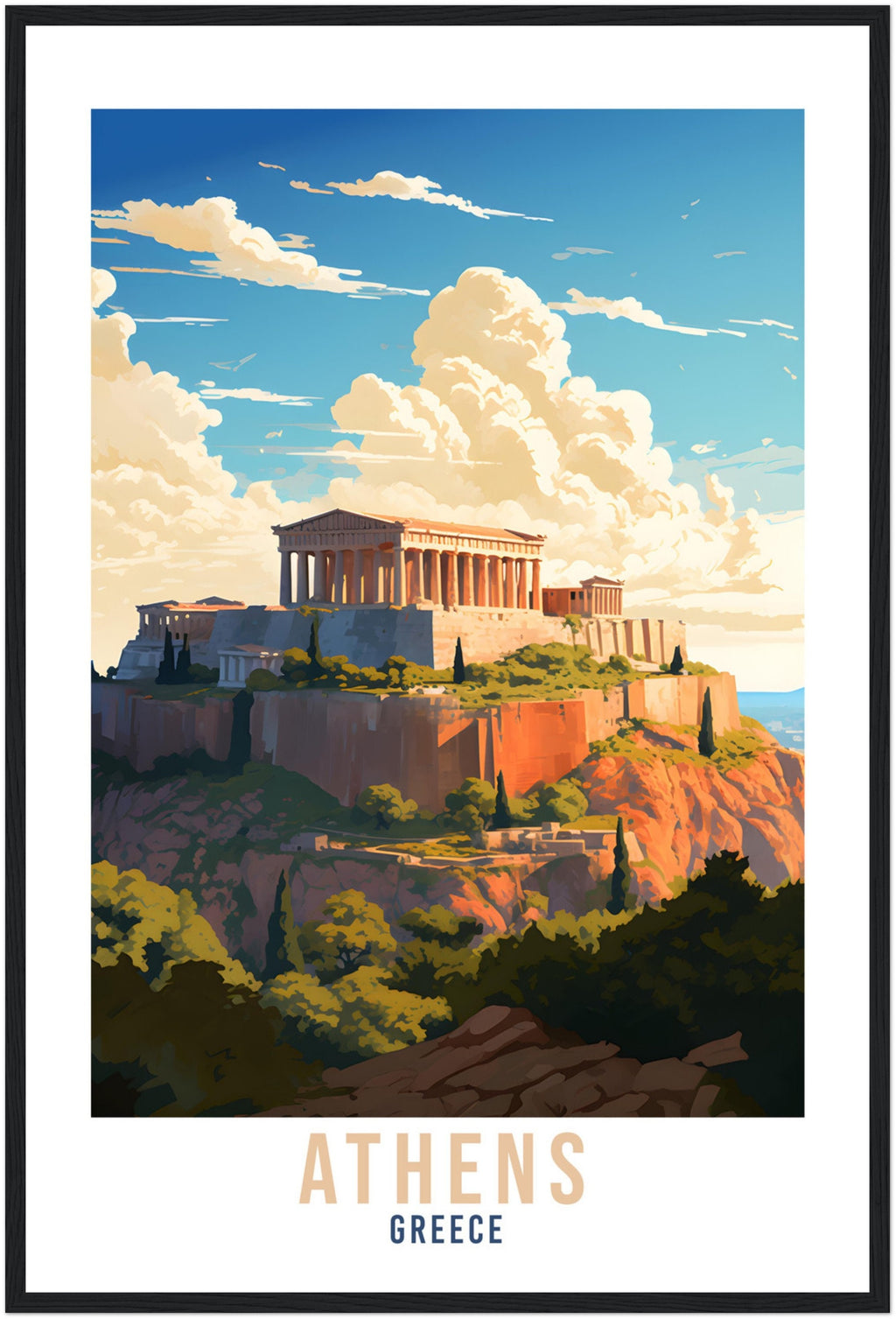 Athens Travel Print Wall Art Athens Greece Artwork Wall Hanging Athens Gift Art Lovers Wall Art Print Athens Greece Wall Poster Greek Art